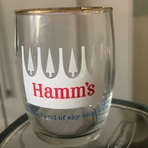 Vintage HAMM’S  3.25” drinking glass